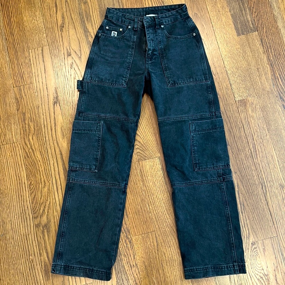 Black Ragged Priest Jeans- High Rise Cargo Style